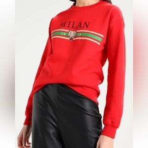 Tee and Cake Red Milan Graphic Sweatshirt size 6